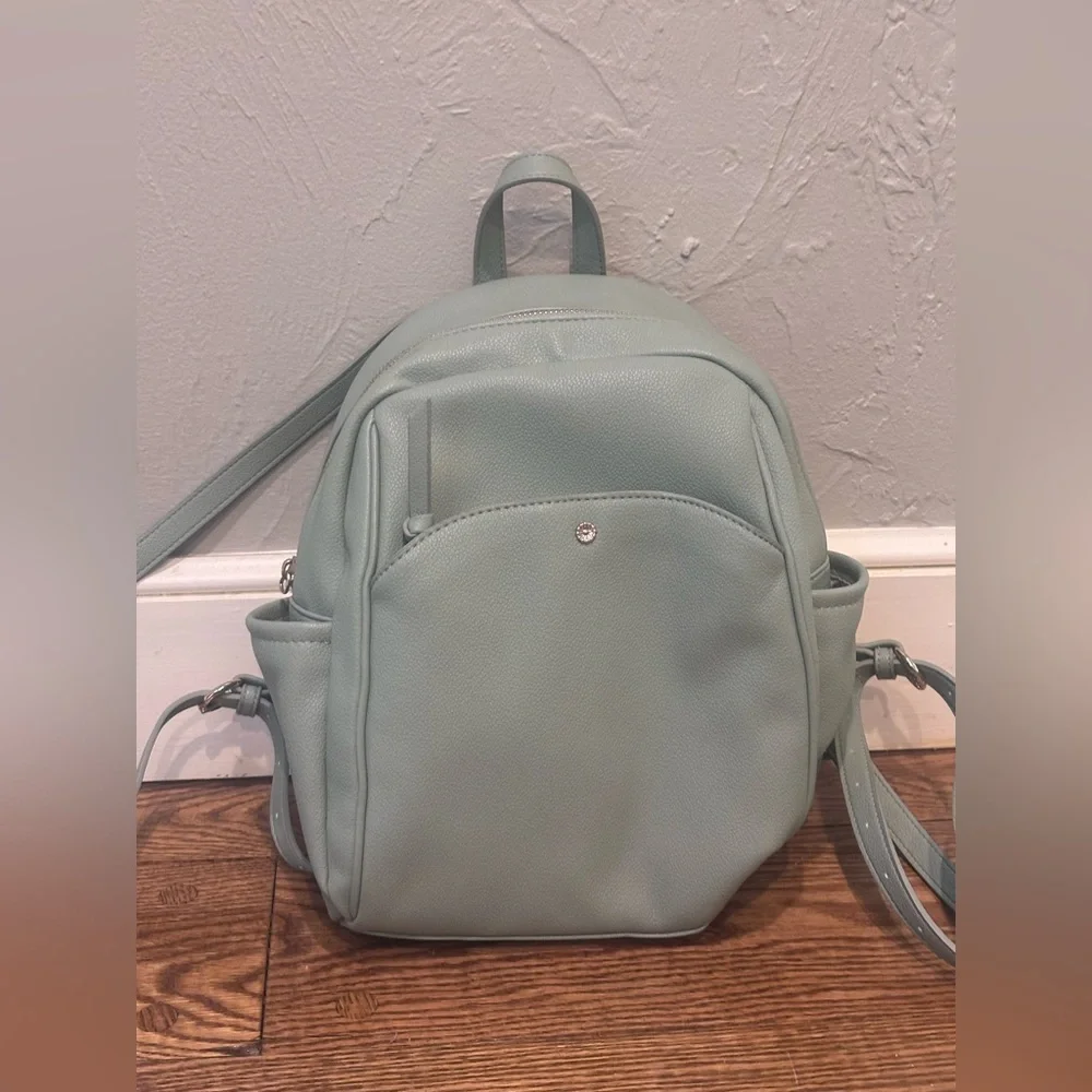 LC Lauren Conrad Soft Green Mini Faux Leather Backpack
